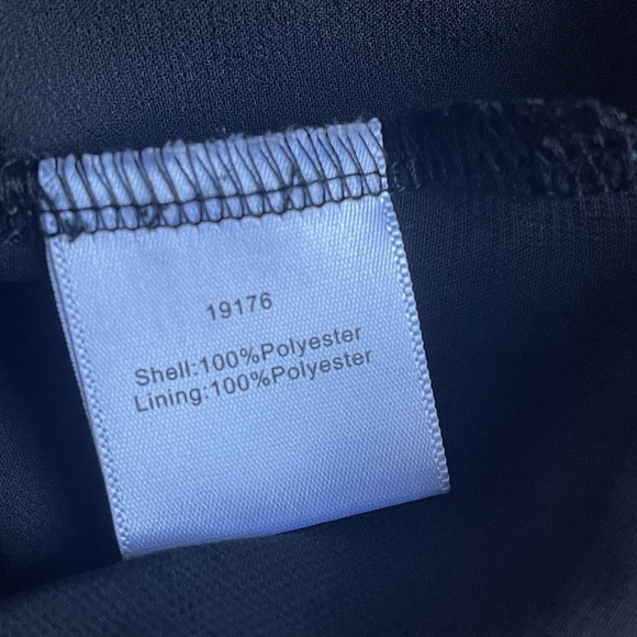 Sweet Grey Embroidered Chiffon Blouse Black Small Swiss Dots Stitch Fix Lined - Picture 7 of 9